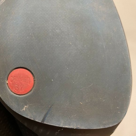 Camper Myriam Ankle Boots 37 7 Perforated Black Navy Blue Heel Mod Booties - Picture 9 of 12